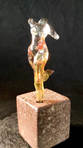 Running girl glass sculpture