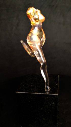 Running girl glass sculpture
